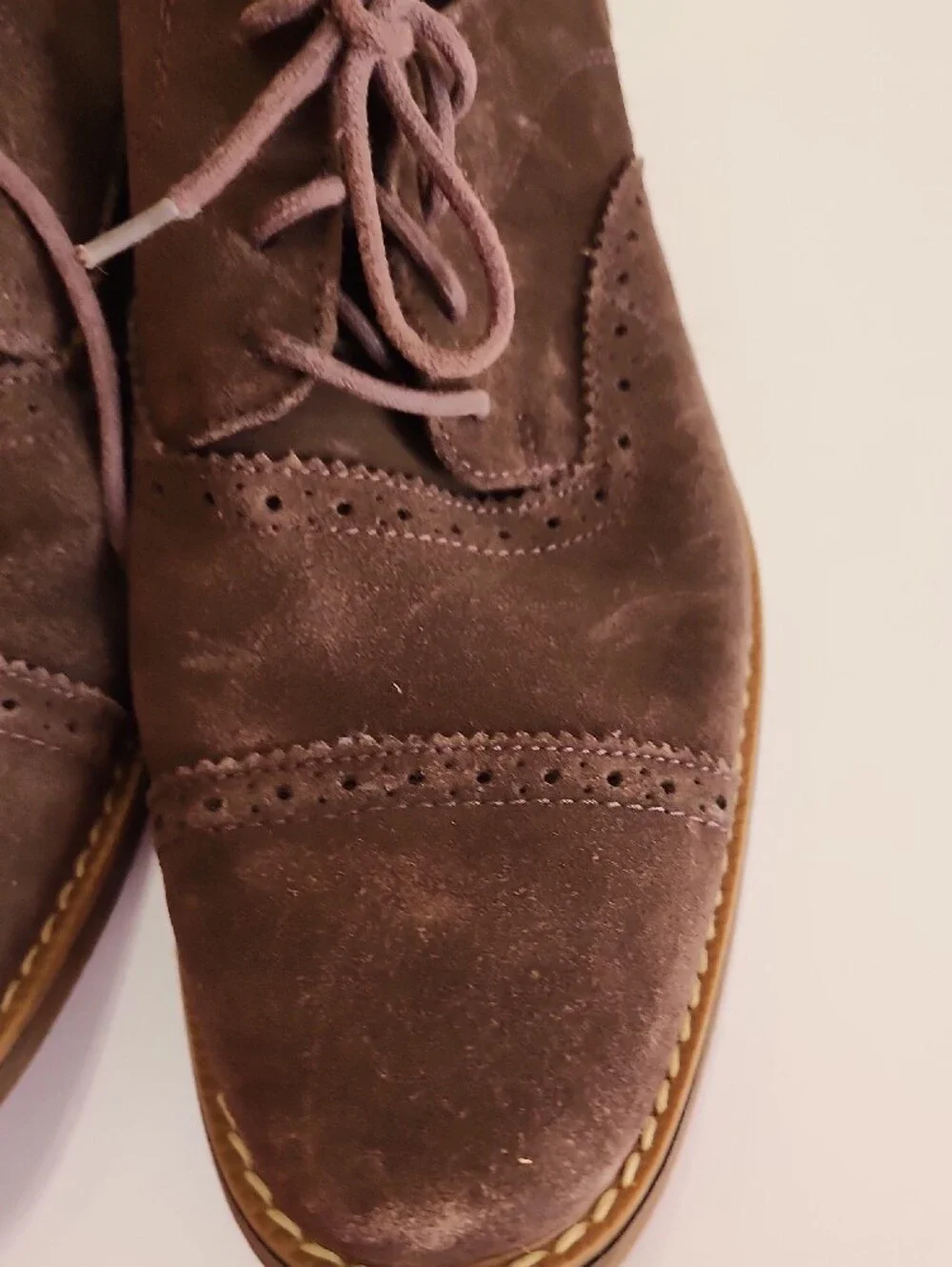 Men's Stacy Adams Brown Suede Wingtip Oxford Dress Shoes